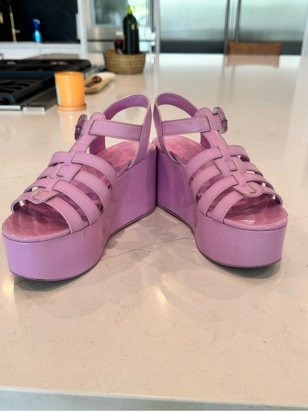 Circus by Sam Edelman Lavender Glitter Platform Wedge Sandals